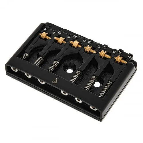 Schaller 3D-6 – 6-String Roller Bridge, Black - Guitar & Bass